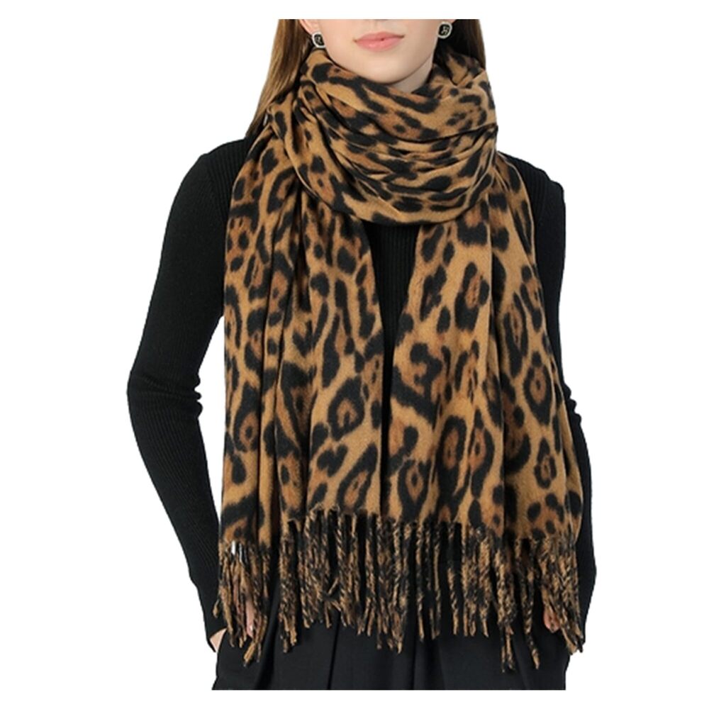 8282 Women's Leopard-print-winter-scarf Soft Cashmere Feels